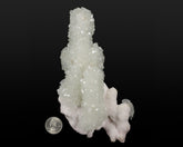 Apophyllite on Quartz Stalactite