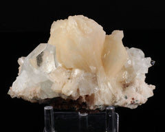 Apophyllite, Clear with Stilbite on Chalcedony