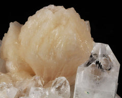 Apophyllite, Clear with Stilbite on Chalcedony