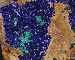 Azurite with Malachite