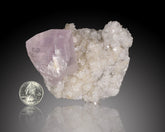 Pink Calcite on druzy Quartz