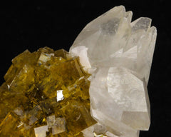 Calcite on Fluorite
