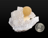 Fluorite (Yellow Sphere) on Quartz