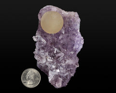 Fluorite (Yellow Sphere) on Amethyst