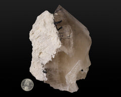 Smoky Quartz on Microcline with Schorl Tourmaline