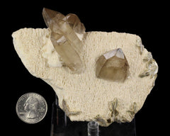 Smoky Quartz with Muscovite on Feldspar