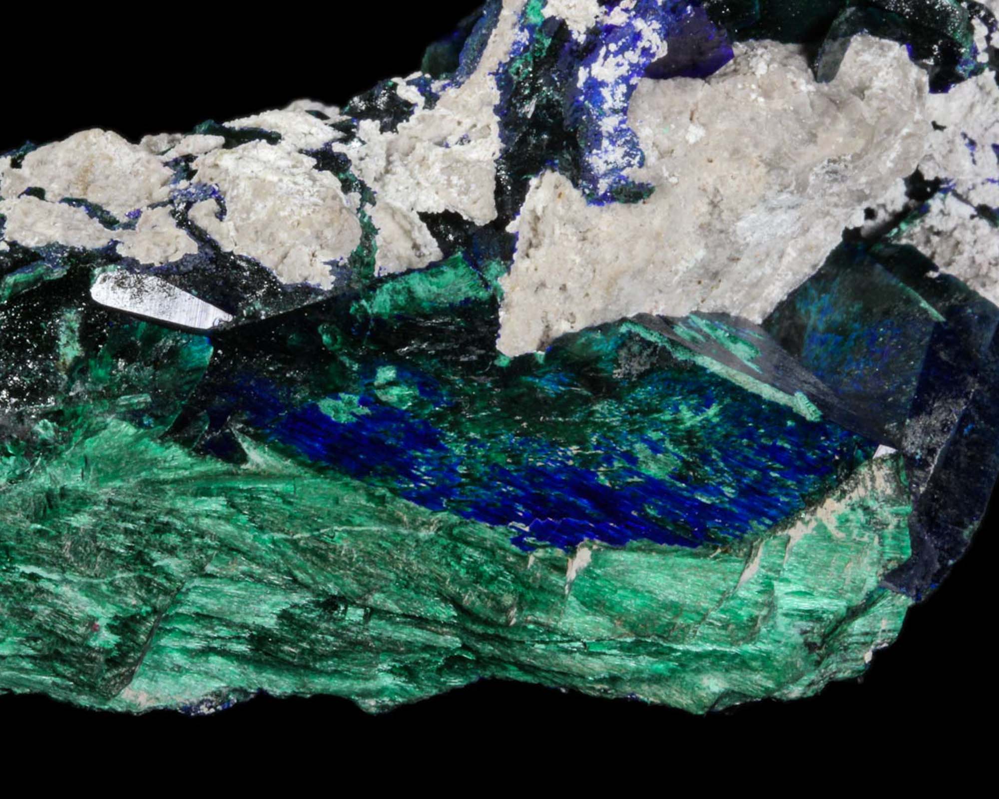 Azurite with Malachite