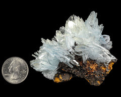 Barite, Blue Spray on Matrix