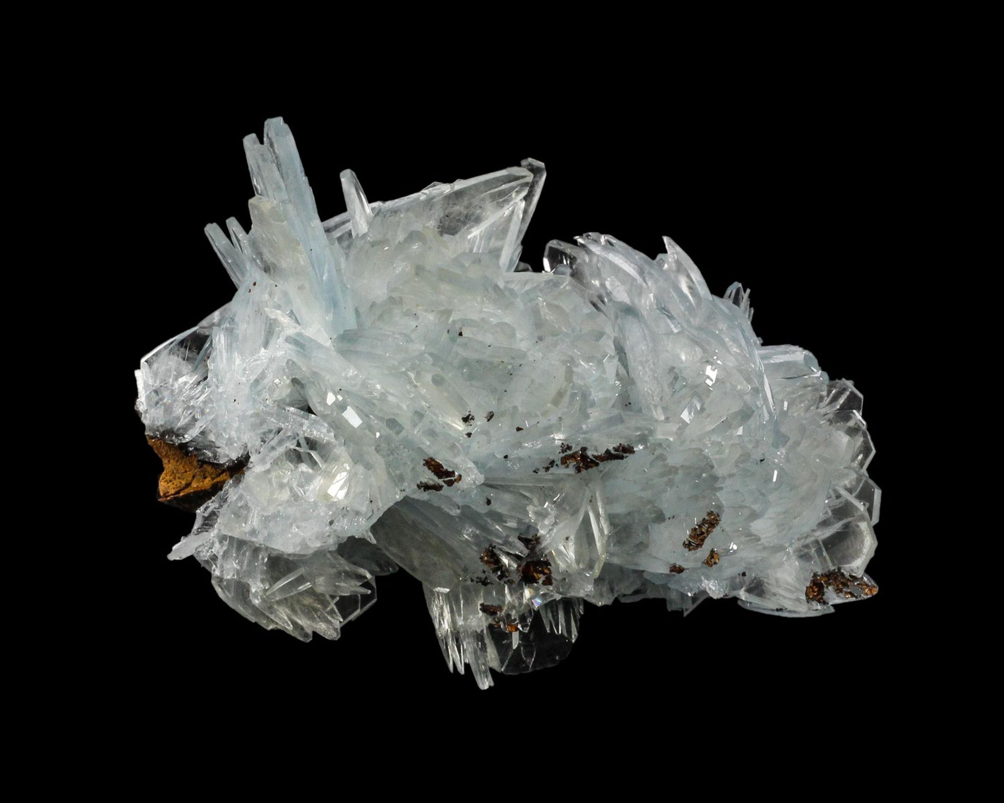 Barite, Blue Spray on Matrix