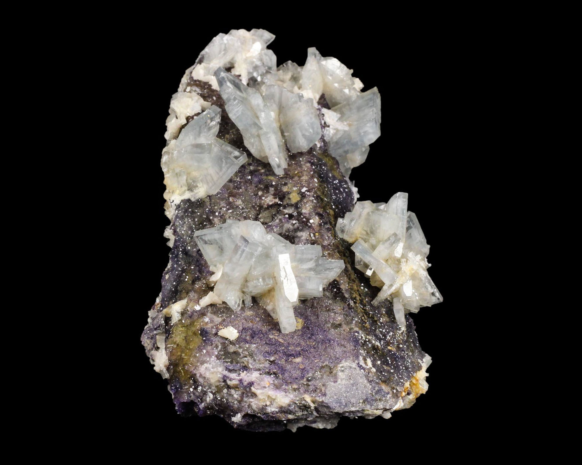 Barite, Blue with Calcite and Fluorite