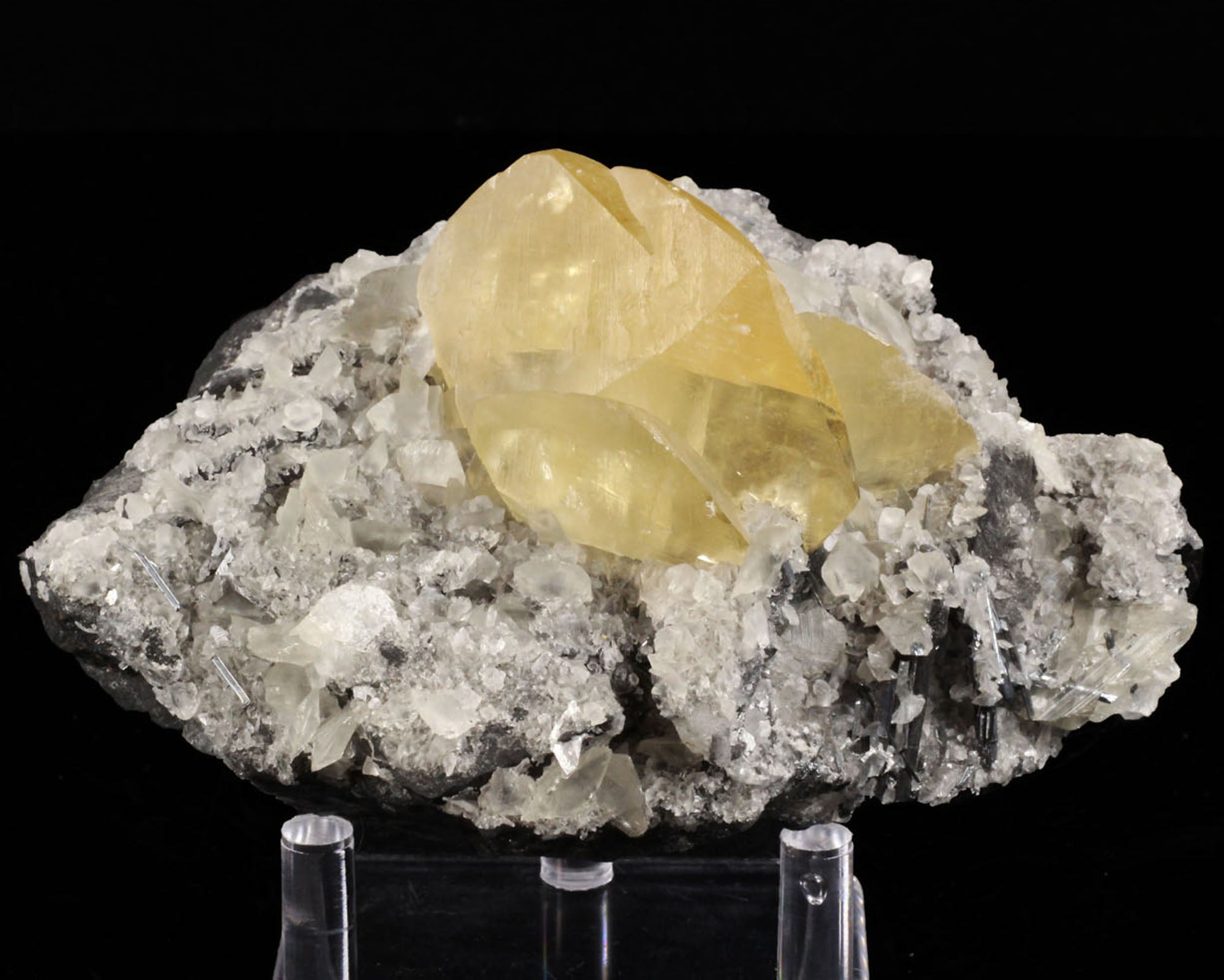 Calcite with Stibnite