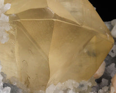 Calcite, Stilbite on Chalcedony and Quartz