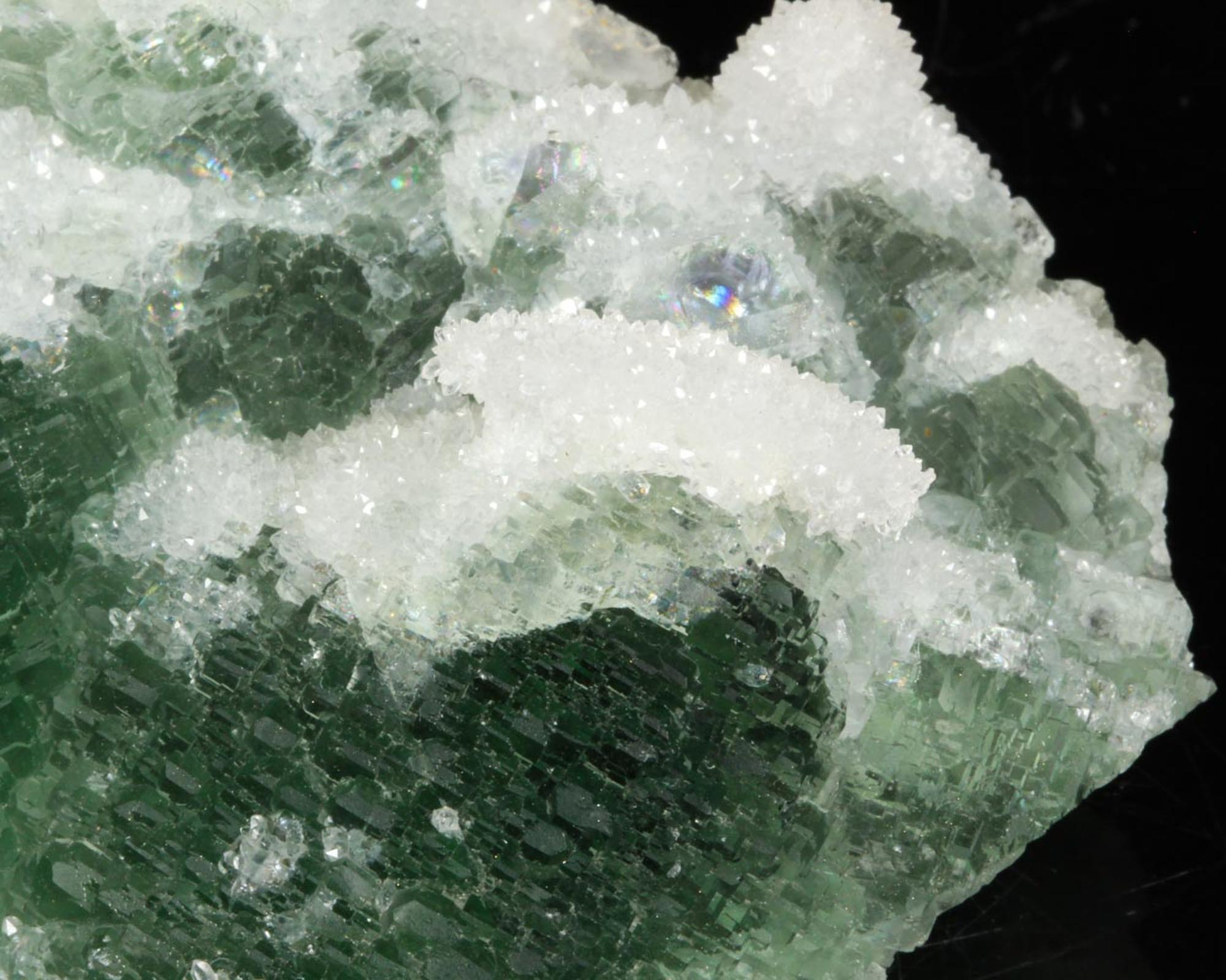Fluorite with Quartz cast after Calcite