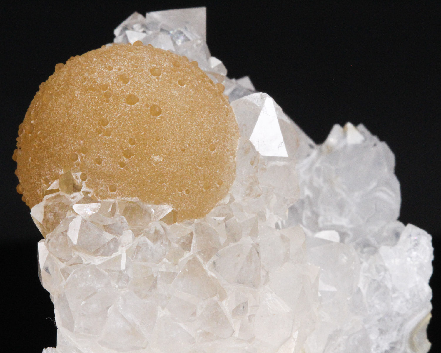 Fluorite (Yellow Sphere) on Quartz