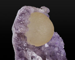 Fluorite (Yellow Sphere) on Amethyst