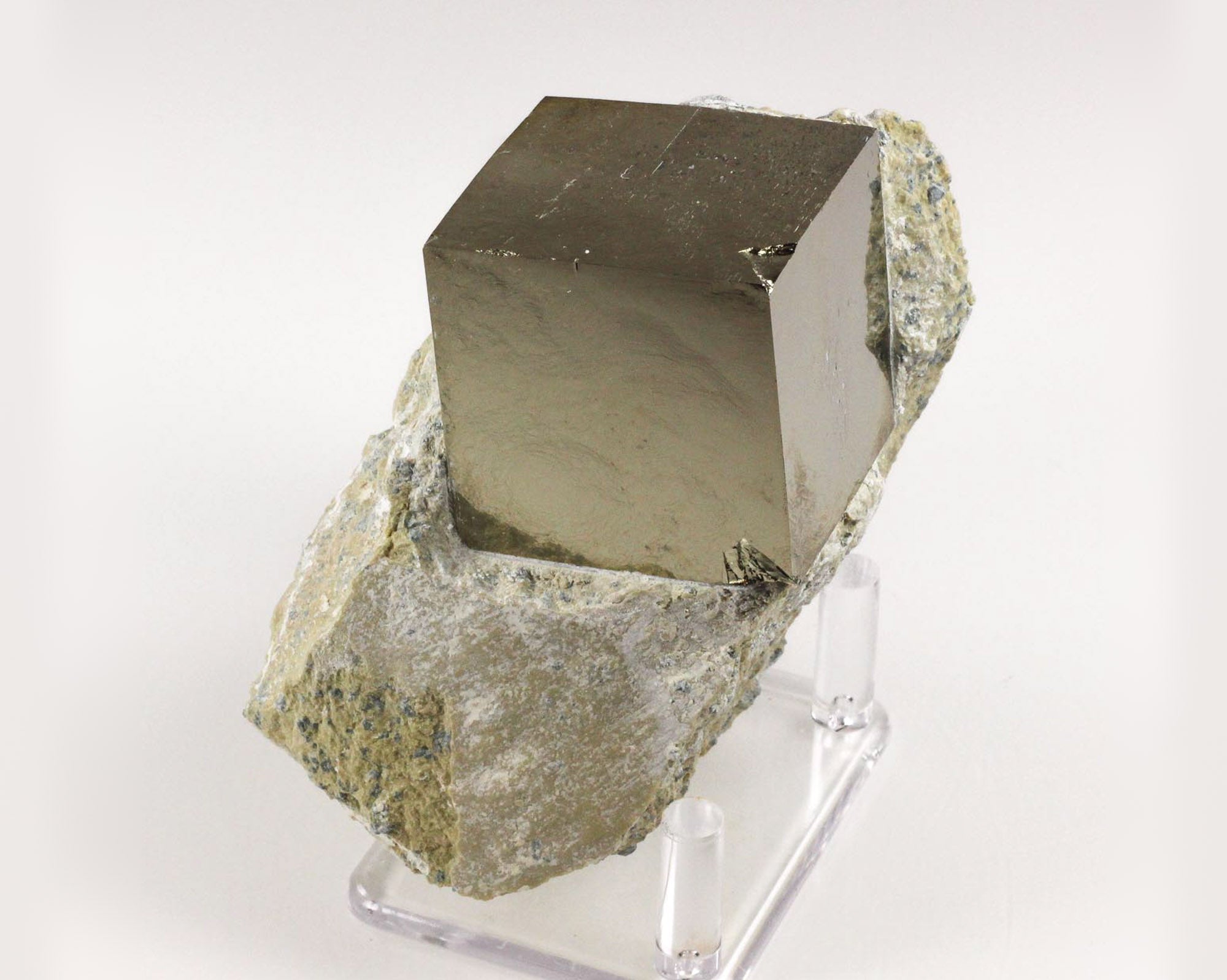 Pyrite Cube on Matrix