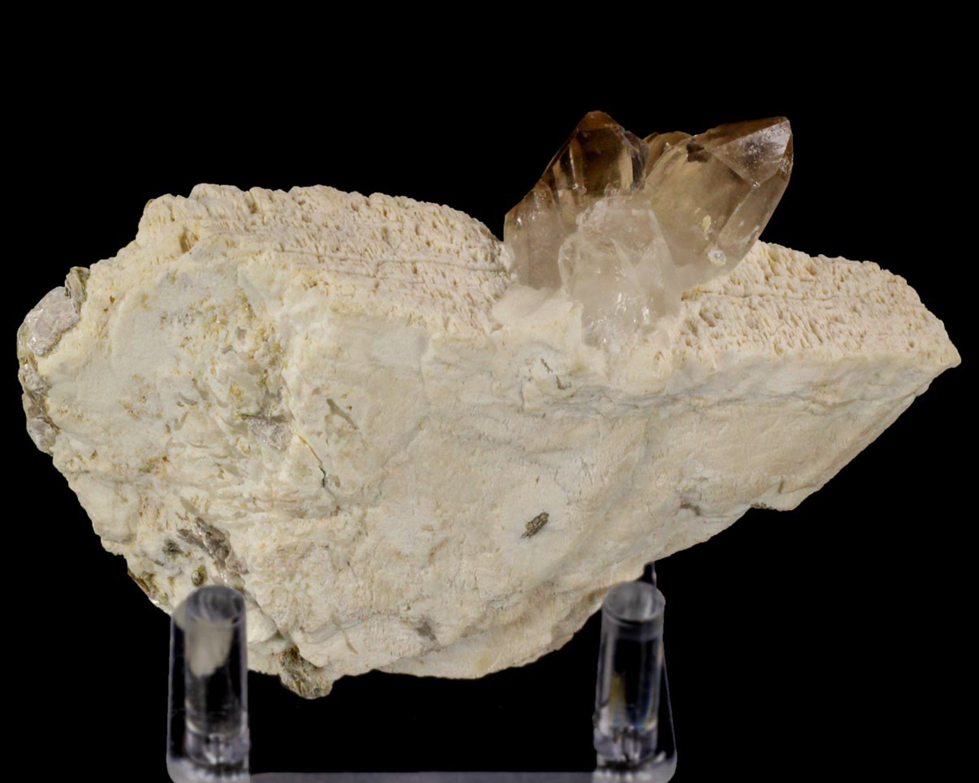 Smoky Quartz with Muscovite on Feldspar